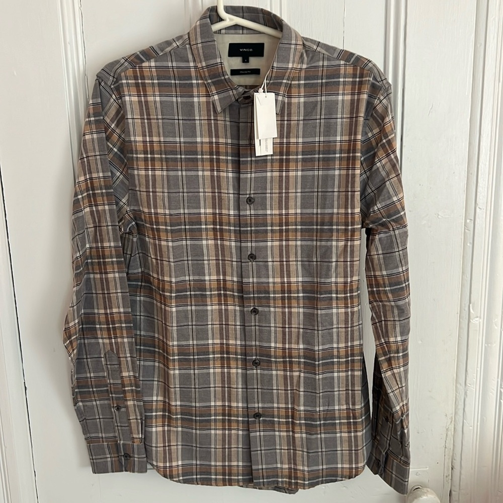 NWT Vince Prince Plaid Mid-Weight Flannel, Size Small